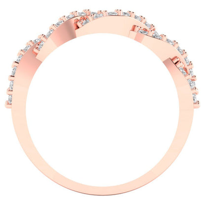 0.495 cttw Simulated Diamond Round Cut Rose Gold Eternity Wedding Band