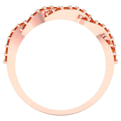 0.495 cttw Simulated Ruby Round Cut Rose Gold Eternity Wedding Band