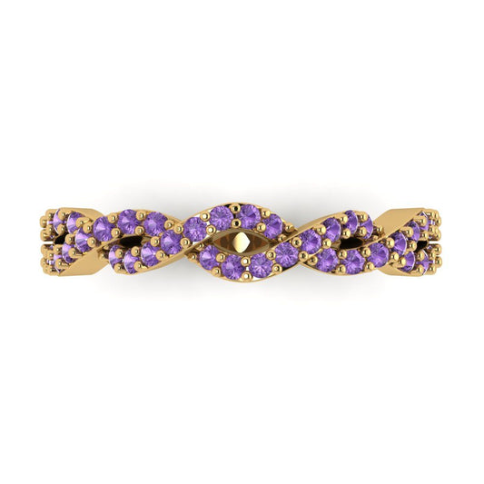 0.495 cttw Simulated Alexandrite Round Cut yellow Gold Eternity Wedding Band