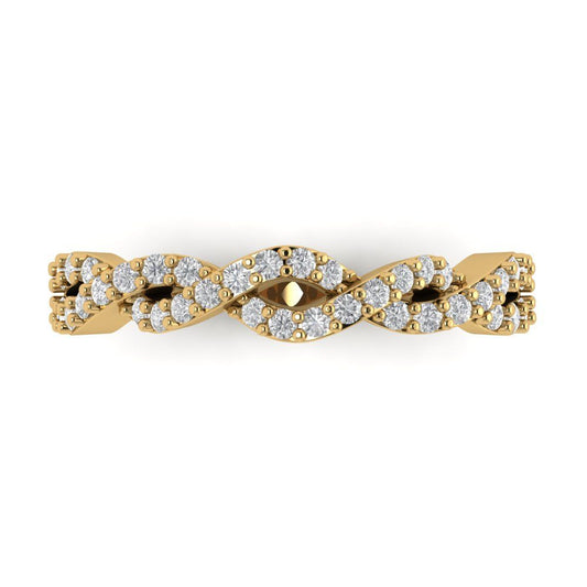 0.495 cttw Moissanite Round Cut yellow Gold Eternity Wedding Band