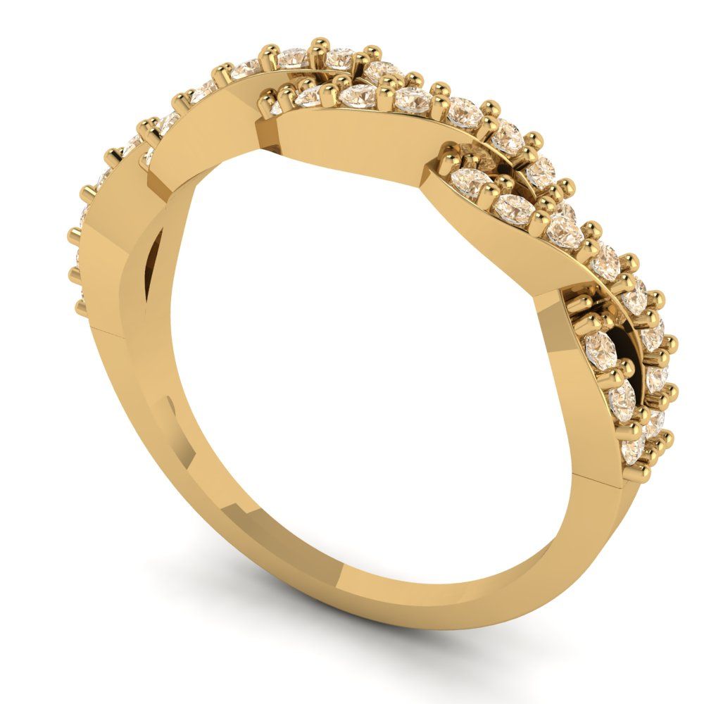 0.495 cttw Natural Morganite Round Cut yellow Gold Eternity Wedding Band