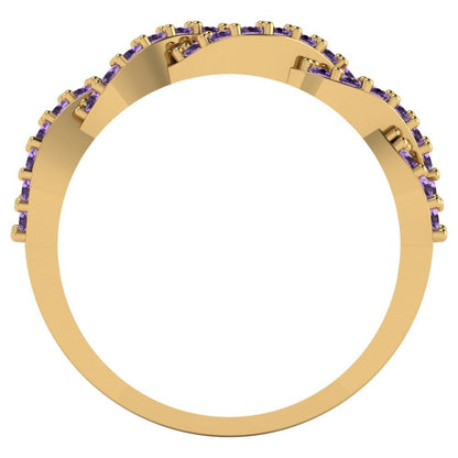 0.495 cttw Simulated Alexandrite Round Cut yellow Gold Eternity Wedding Band