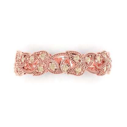 0.17 cttw Natural Morganite Round Cut Rose Gold Eternity Wedding Band