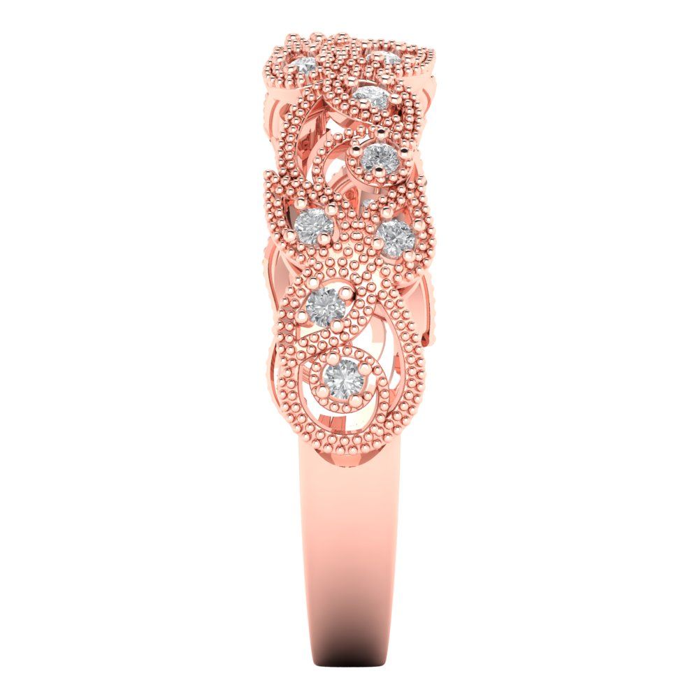 0.17 cttw Moissanite Round Cut Rose Gold Eternity Wedding Band