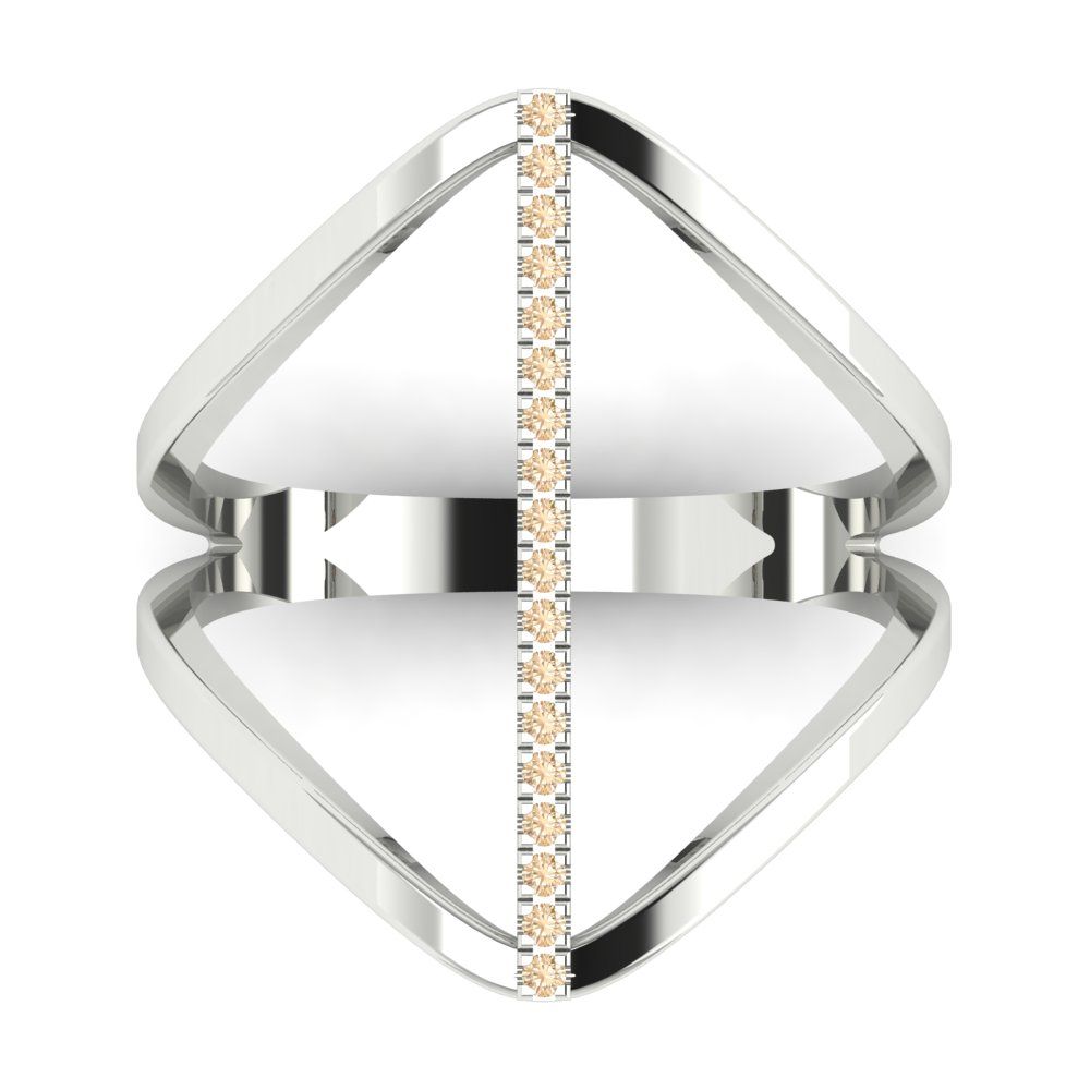 0.09 cttw Natural Morganite Statement Engagement Ring - Solid Gold (Round Cut,1.0mm)