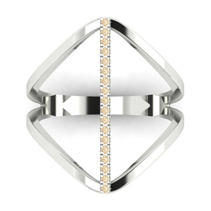 0.09 cttw Natural Morganite Statement Engagement Ring - Solid Gold (Round Cut,1.0mm)