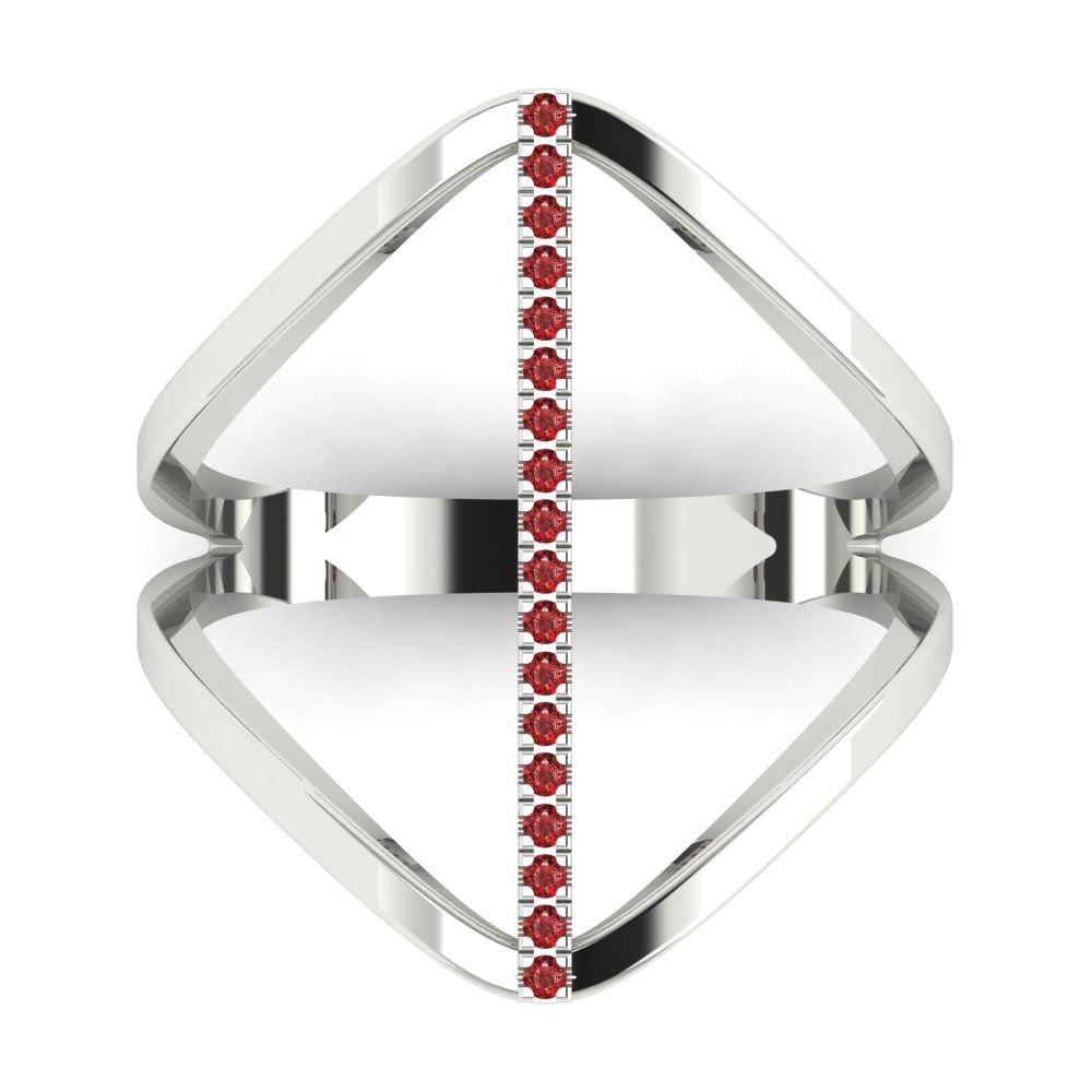 0.09 cttw Natural Garnet Statement Engagement Ring - Solid Gold (Round Cut,1.0mm)