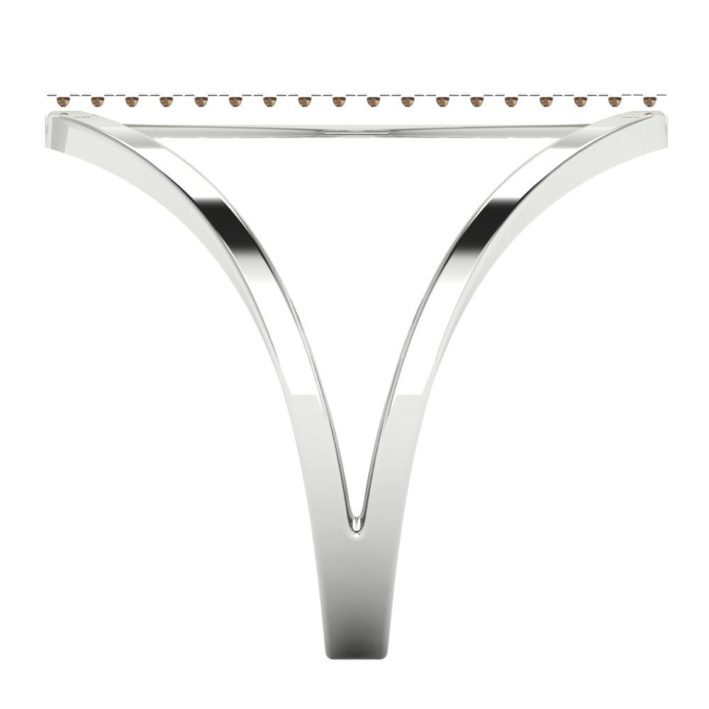 0.09 cttw Zirconia Simulated Champagne Diamond Statement Engagement Ring - Solid Gold (VVS1, Round Cut,1.0mm)