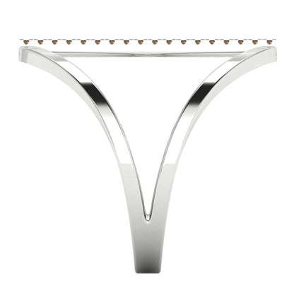 0.09 cttw Zirconia Simulated Champagne Diamond Statement Engagement Ring - Solid Gold (VVS1, Round Cut,1.0mm)