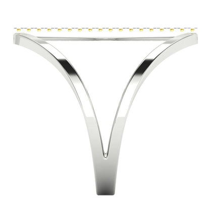 0.09 cttw Natural Citrine Statement Engagement Ring - Solid Gold (Round Cut,1.0mm)