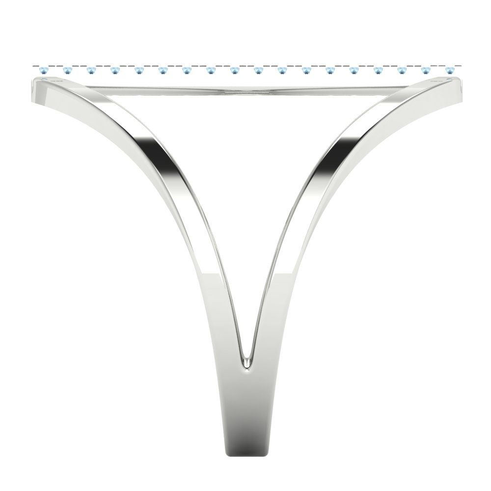 0.09 cttw Zirconia Simulated Blue Diamond Statement Engagement Ring - Solid Gold (VVS1, Round Cut,1.0mm)