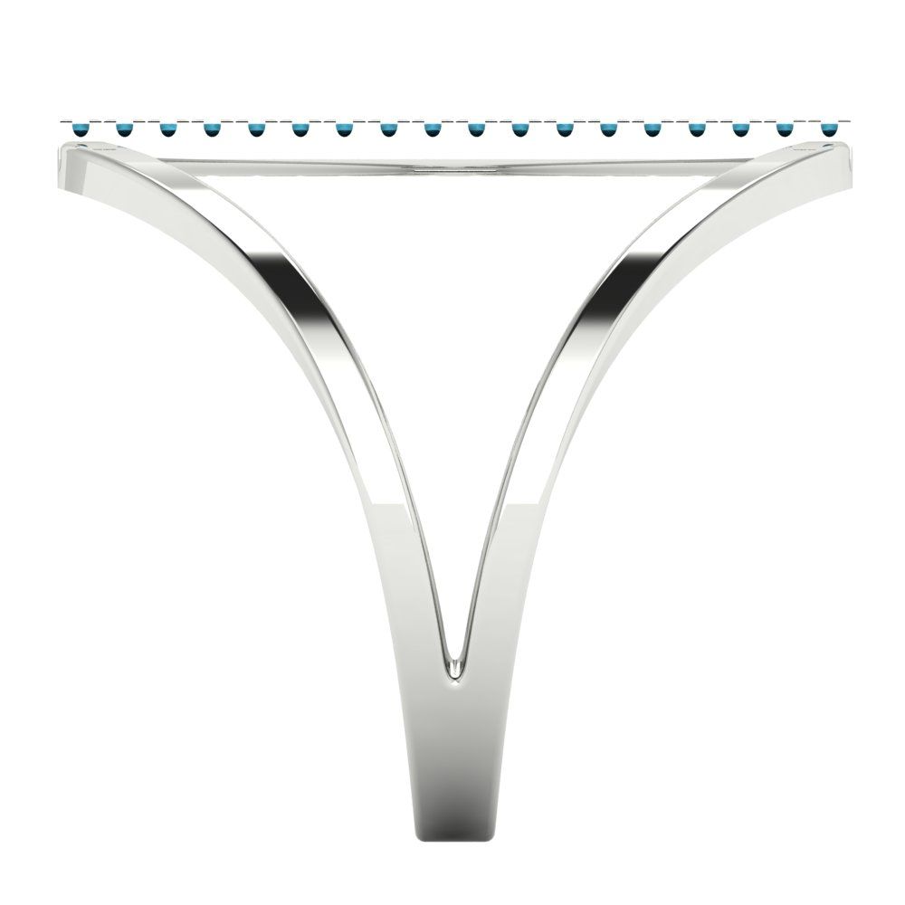 0.09 cttw Simulated Turquoise Statement Engagement Ring - Solid Gold (Round Cut,1.0mm)