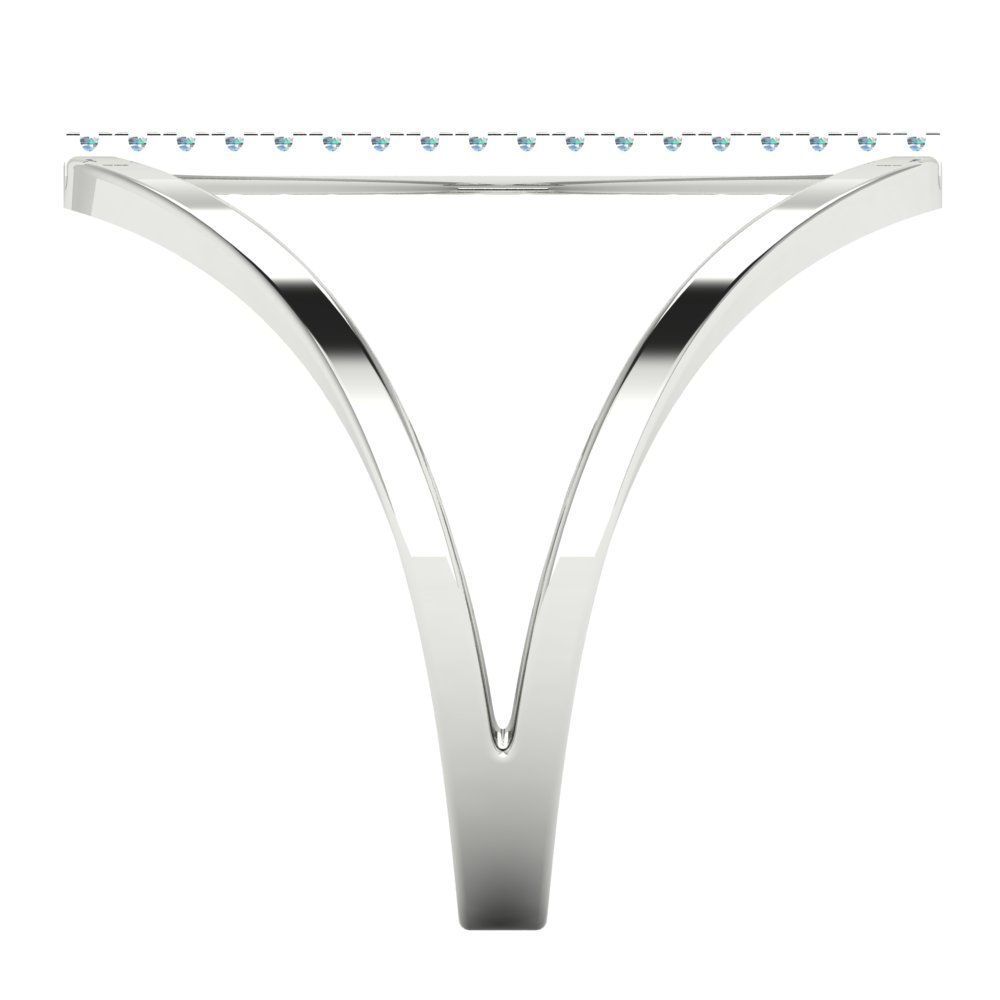 0.09 cttw Blue Moissanite Statement Engagement Ring - Solid Gold (Round Cut,1.0mm)