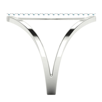 0.09 cttw Blue Moissanite Statement Engagement Ring - Solid Gold (Round Cut,1.0mm)