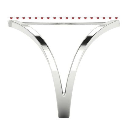 0.09 cttw Natural Garnet Statement Engagement Ring - Solid Gold (Round Cut,1.0mm)