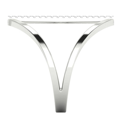 0.09 cttw Certified Moissanite Statement Engagement Ring - Solid Gold (VVS1, D-F,Round Cut,1.0mm)