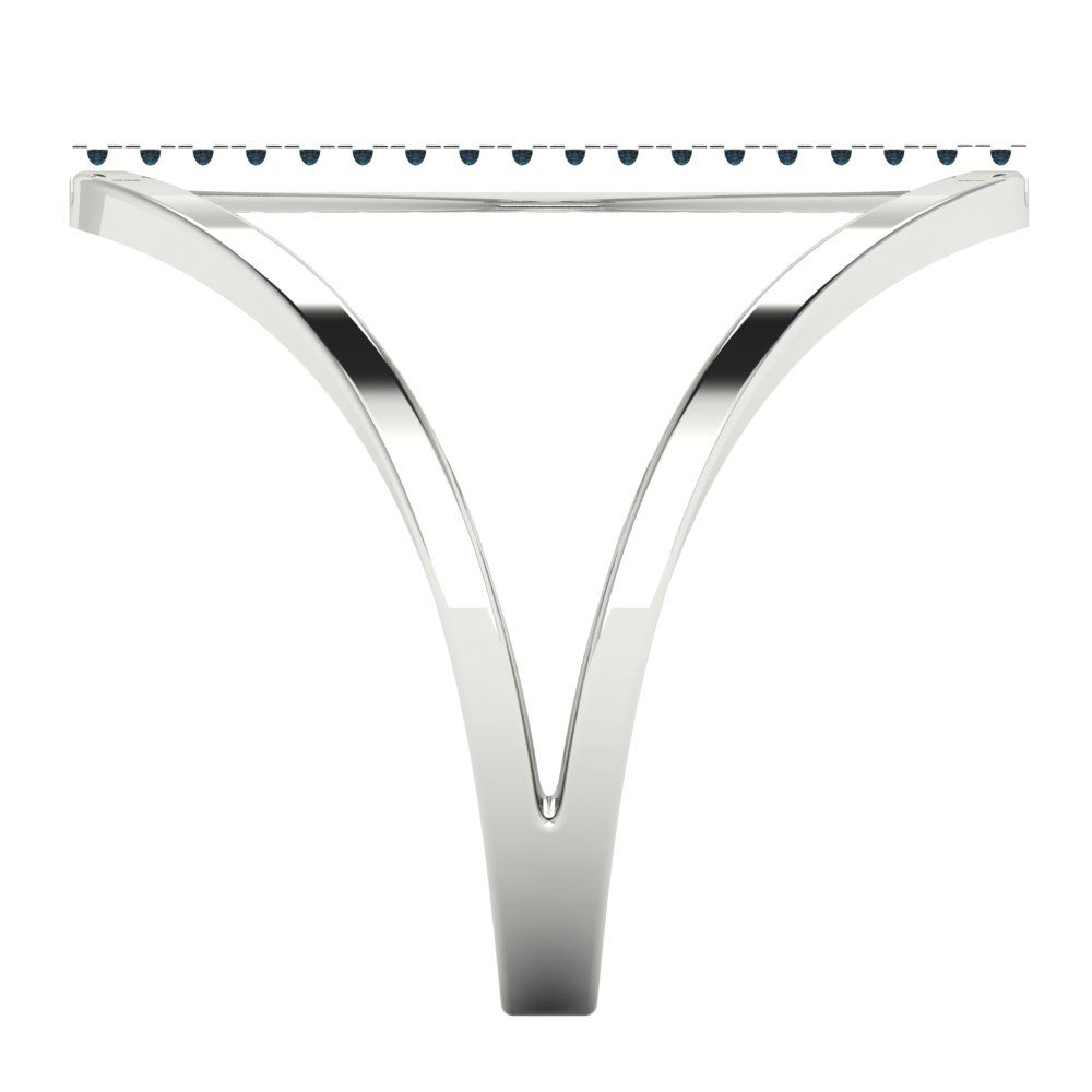 0.09 cttw Natural London Blue Topaz Statement Engagement Ring - Solid Gold (Round Cut,1.0mm)