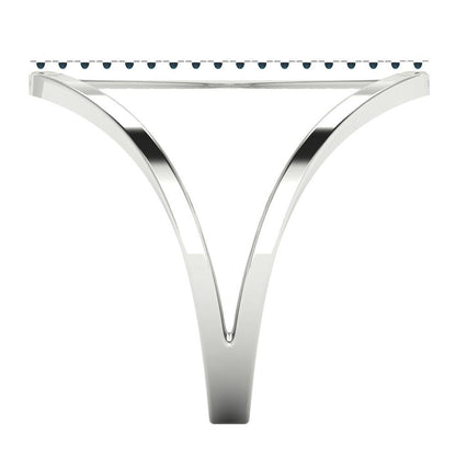 0.09 cttw Natural London Blue Topaz Statement Engagement Ring - Solid Gold (Round Cut,1.0mm)