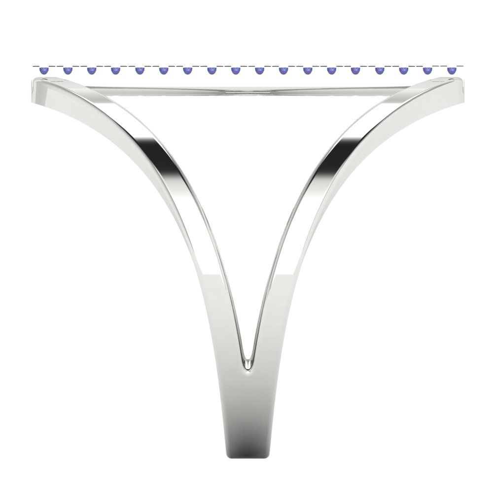 0.09 cttw Simulated Tanzanite Statement Engagement Ring - Solid Gold (Round Cut,1.0mm)