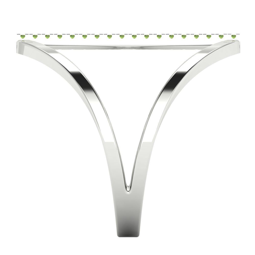 0.09 cttw Natural Peridot Statement Engagement Ring - Solid Gold (Round Cut,1.0mm)