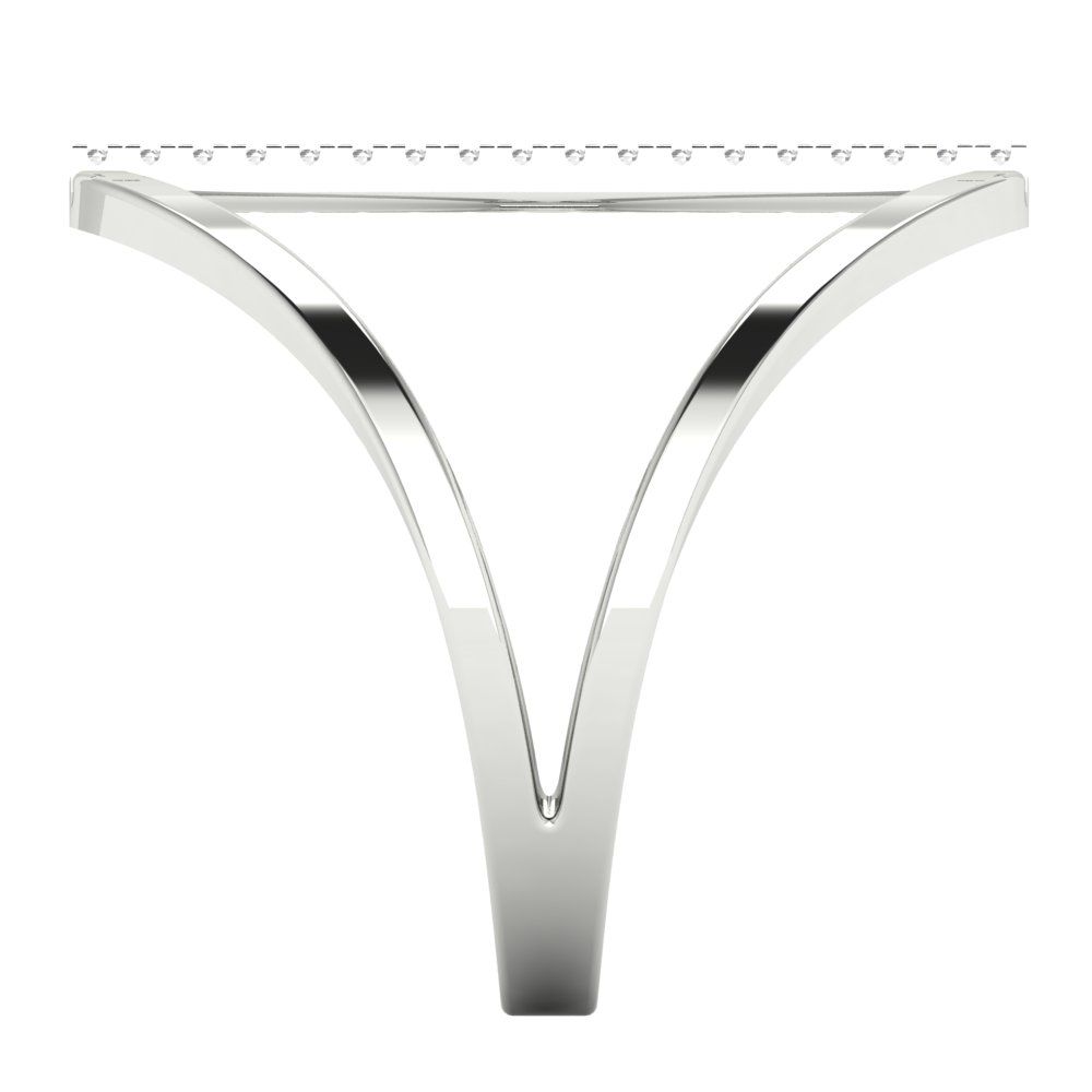 0.09 cttw Zirconia Simulated Diamond Statement Engagement Ring - Solid Gold (VVS1, Round Cut,1.0mm)