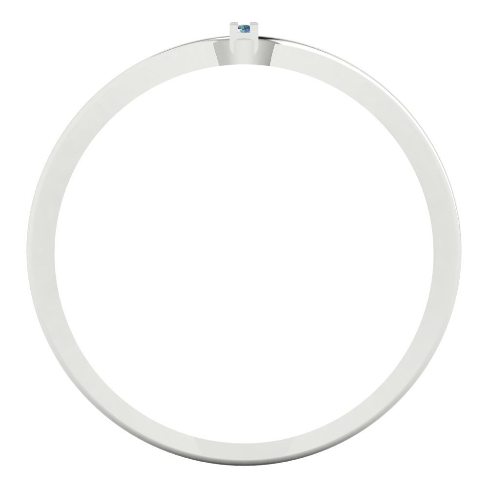 0.09 cttw Blue Moissanite Statement Engagement Ring - Solid Gold (Round Cut,1.0mm)