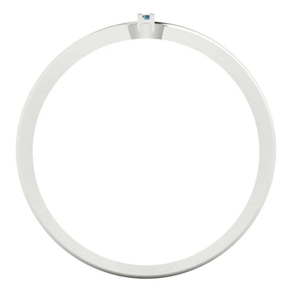 0.09 cttw Blue Moissanite Statement Engagement Ring - Solid Gold (Round Cut,1.0mm)