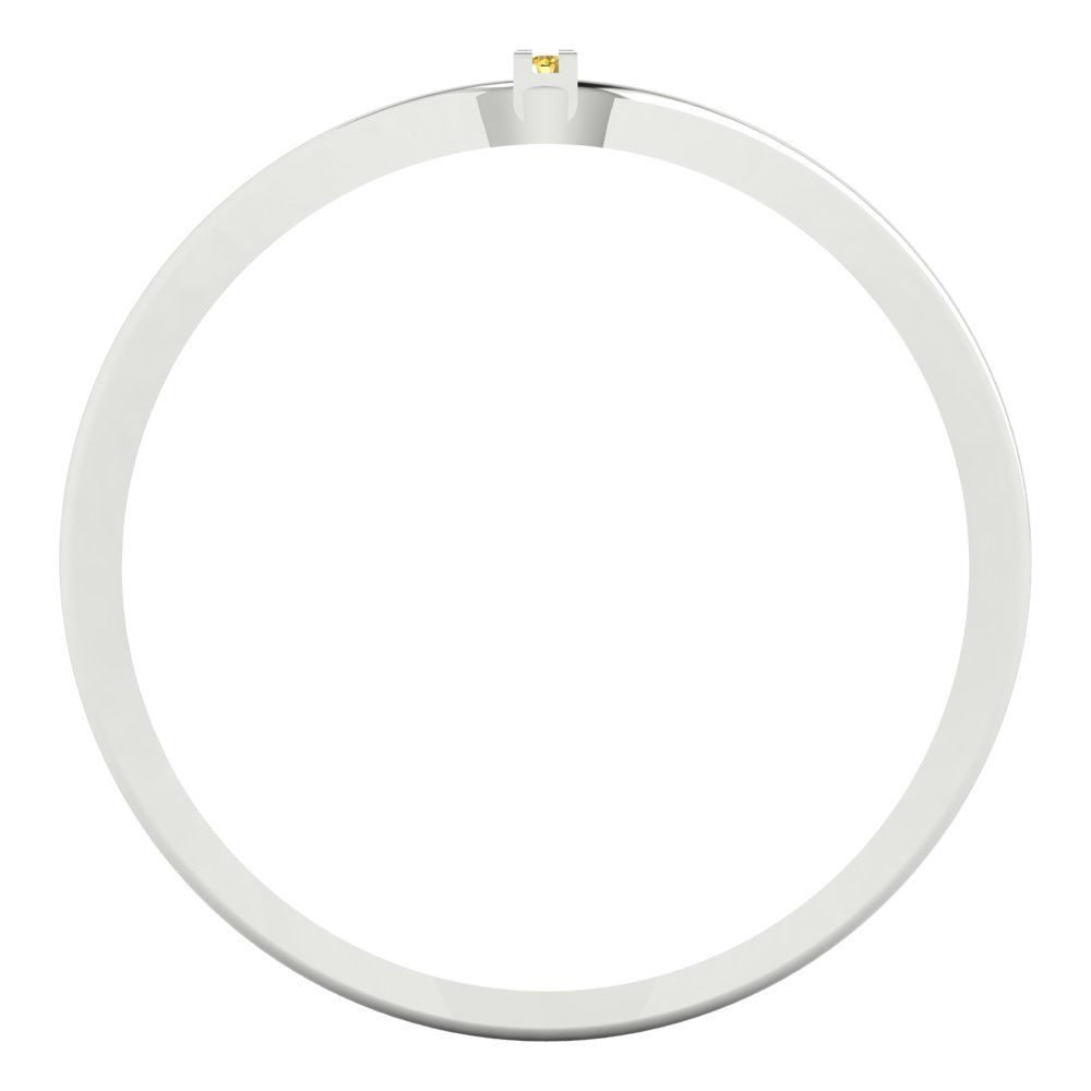 0.09 cttw Natural Citrine Statement Engagement Ring - Solid Gold (Round Cut,1.0mm)