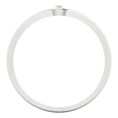 0.09 cttw Natural Citrine Statement Engagement Ring - Solid Gold (Round Cut,1.0mm)