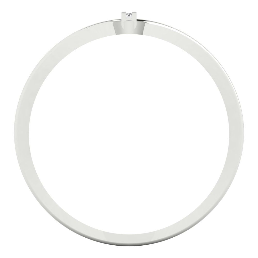 0.09 cttw Zirconia Simulated Diamond Statement Engagement Ring - Solid Gold (VVS1, Round Cut,1.0mm)