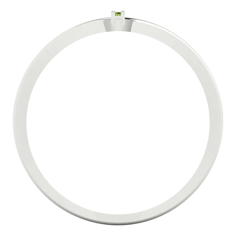 0.09 cttw Natural Peridot Statement Engagement Ring - Solid Gold (Round Cut,1.0mm)