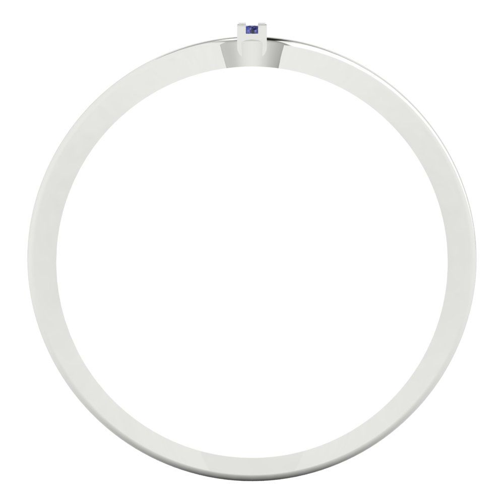 0.09 cttw Simulated Tanzanite Statement Engagement Ring - Solid Gold (Round Cut,1.0mm)