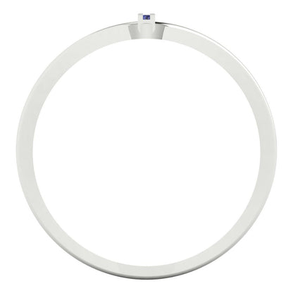 0.09 cttw Simulated Tanzanite Statement Engagement Ring - Solid Gold (Round Cut,1.0mm)