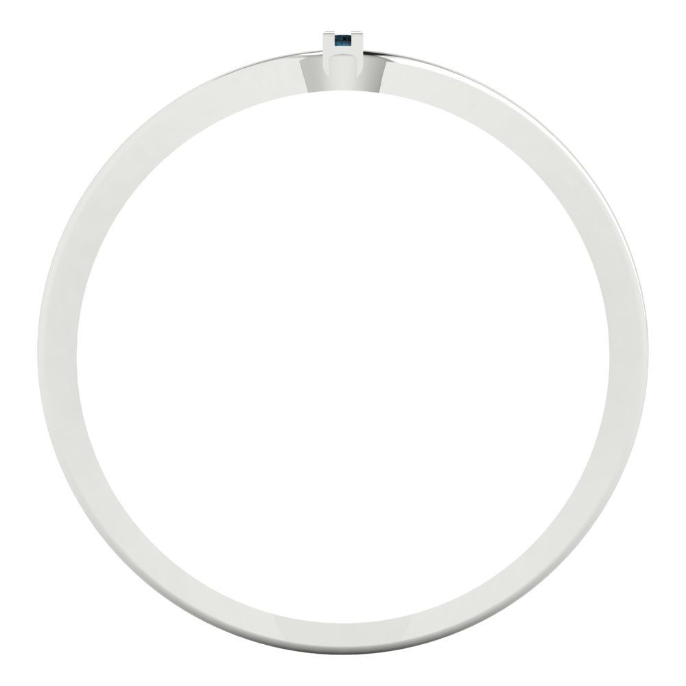 0.09 cttw Natural London Blue Topaz Statement Engagement Ring - Solid Gold (Round Cut,1.0mm)