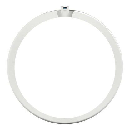 0.09 cttw Natural London Blue Topaz Statement Engagement Ring - Solid Gold (Round Cut,1.0mm)