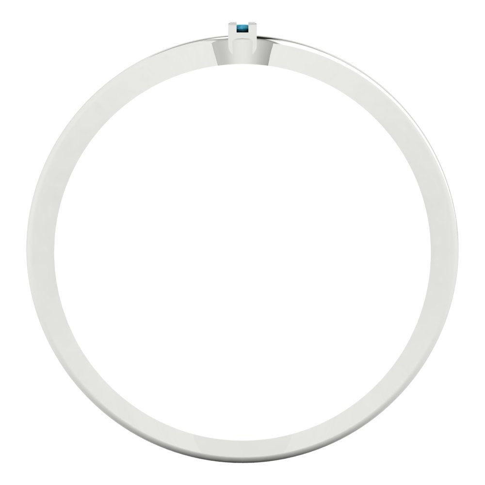 0.09 cttw Simulated Turquoise Statement Engagement Ring - Solid Gold (Round Cut,1.0mm)