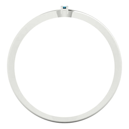 0.09 cttw Simulated Turquoise Statement Engagement Ring - Solid Gold (Round Cut,1.0mm)