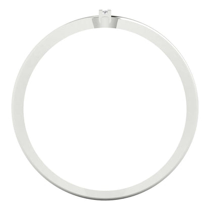 0.09 cttw Certified Moissanite Statement Engagement Ring - Solid Gold (VVS1, D-F,Round Cut,1.0mm)