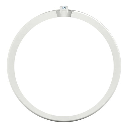 0.09 cttw Natural Swiss Blue Topaz Statement Engagement Ring - Solid Gold (Round Cut,1.0mm)