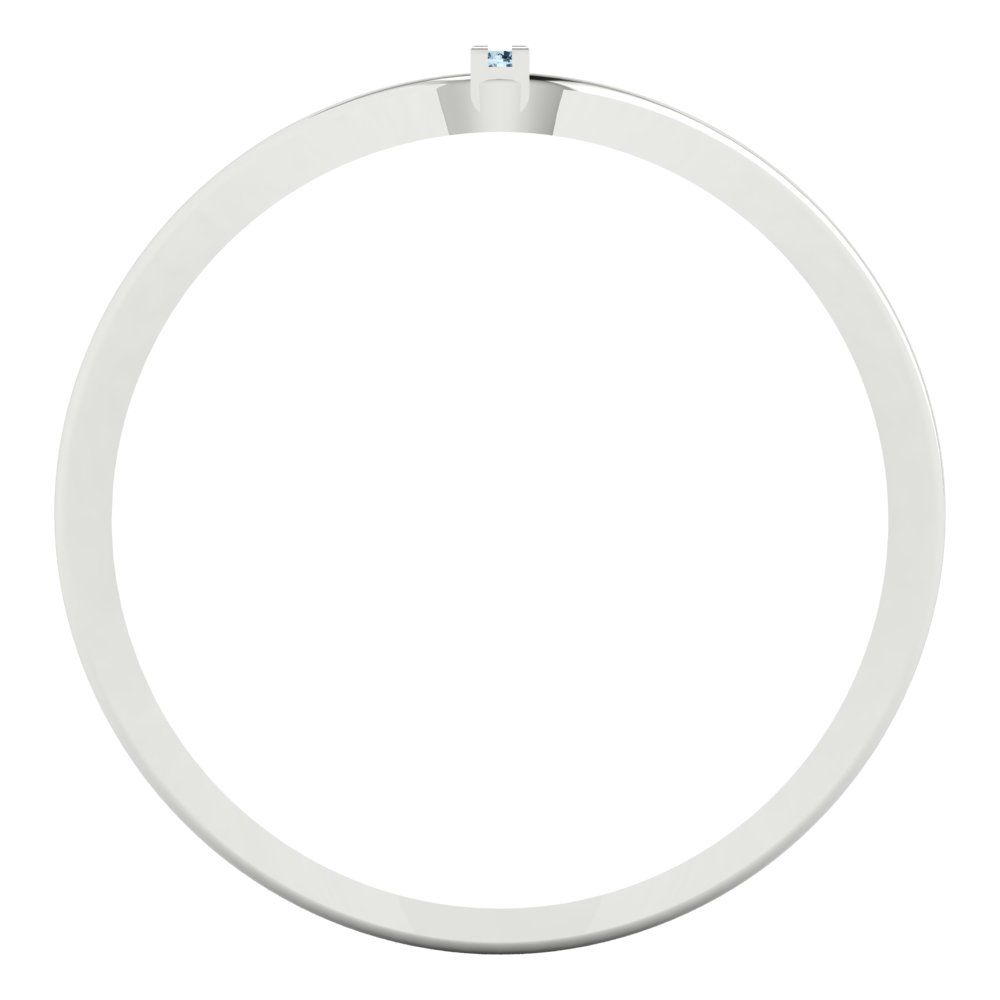 0.09 cttw Natural Sky Blue Topaz Statement Engagement Ring - Solid Gold (Round Cut,1.0mm)