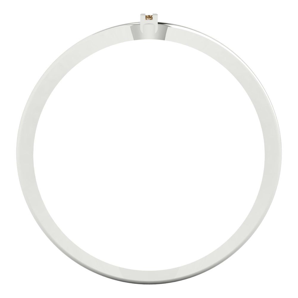 0.09 cttw Zirconia Simulated Champagne Diamond Statement Engagement Ring - Solid Gold (VVS1, Round Cut,1.0mm)