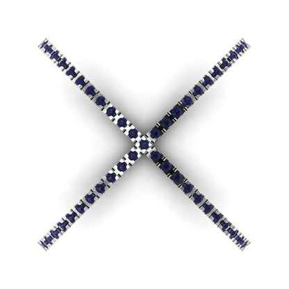 0.245 cttw Simulated Blue Sapphire Statement Engagement Ring - Solid Gold (Round Cut,1.0mm)