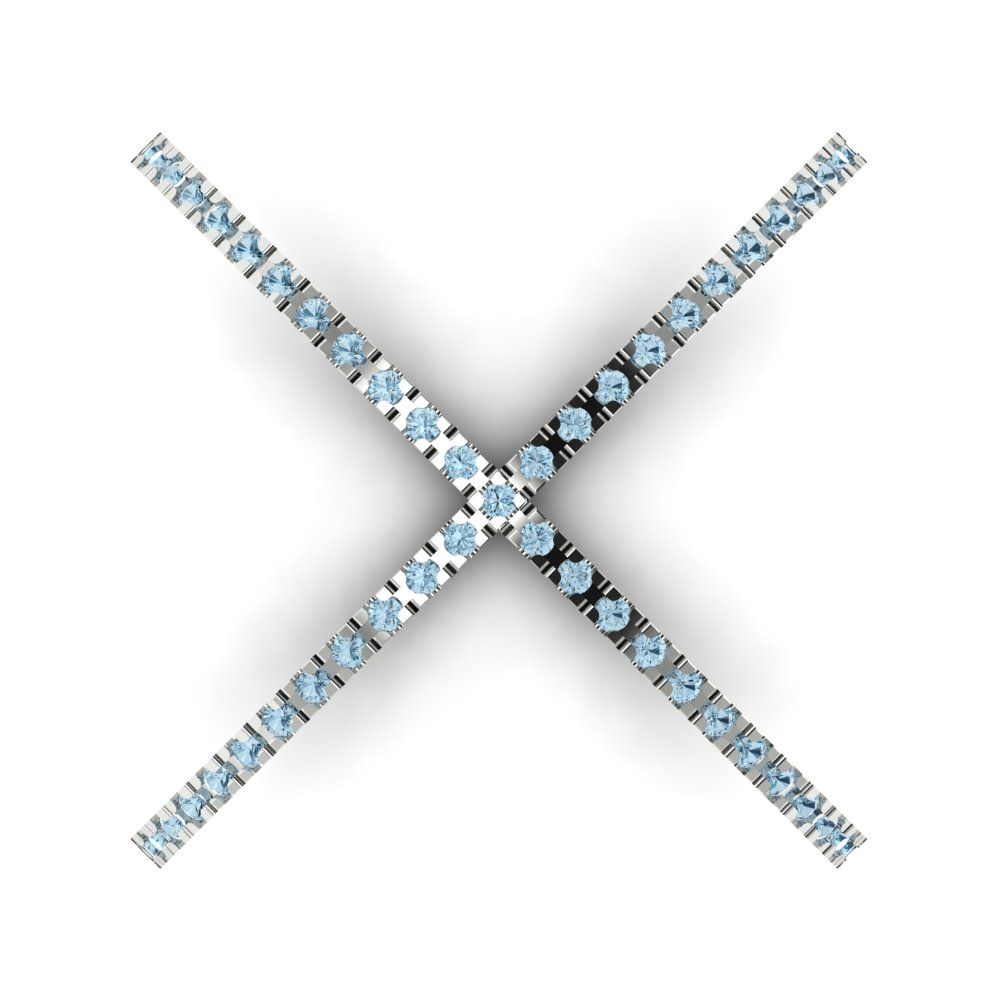 0.245 cttw Natural Sky Blue Topaz Statement Engagement Ring - Solid White Gold (VVS1, Round Cut,1.0mm)