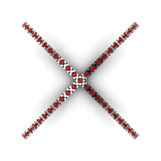 0.245 cttw Natural Garnet Statement Engagement Ring - Solid White Gold (VVS1, Round Cut,1.0mm)