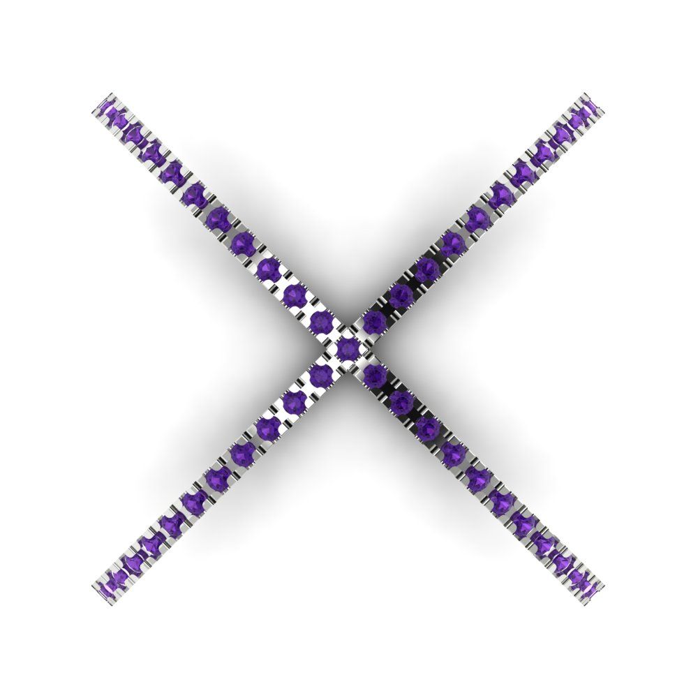 0.245 cttw Natural Amethyst Statement Engagement Ring - Solid Gold (Round Cut,1.0mm)