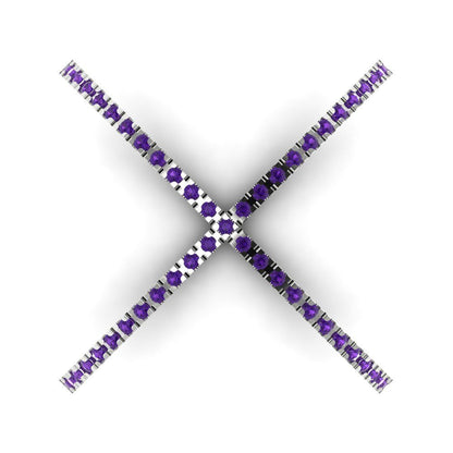 0.245 cttw Natural Amethyst Statement Engagement Ring - Solid Gold (Round Cut,1.0mm)