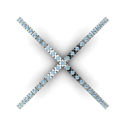 0.245 cttw Natural Aquamarine Statement Engagement Ring - Solid White Gold (VVS1, Round Cut,1.0mm)