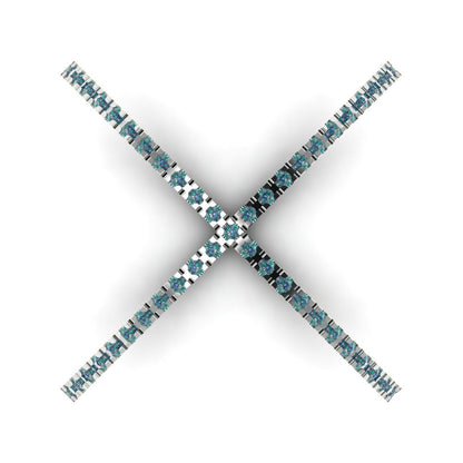 0.245 cttw Blue Moissanite Statement Engagement Ring - Solid White Gold (VVS1, Round Cut,1.0mm)