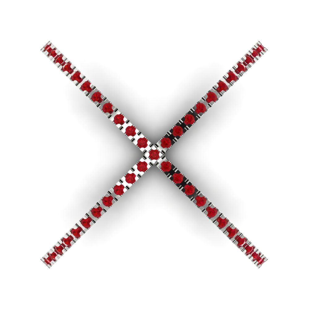 0.245 cttw Simulated Ruby Statement Engagement Ring - Solid Gold (Round Cut,1.0mm)