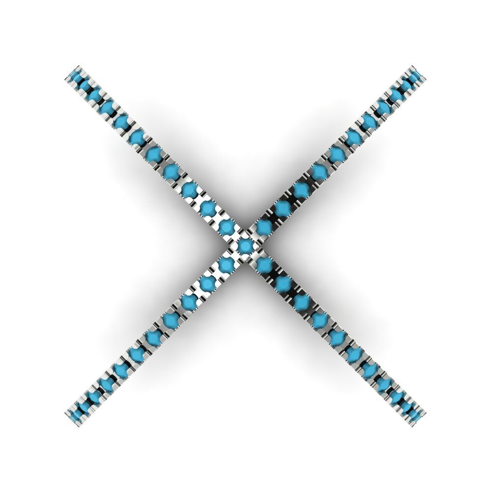 0.245 cttw Simulated Turquoise Statement Engagement Ring - Solid Gold (Round Cut,1.0mm)